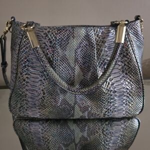 Brahmin Seville Blue and Green Shoulder Bag